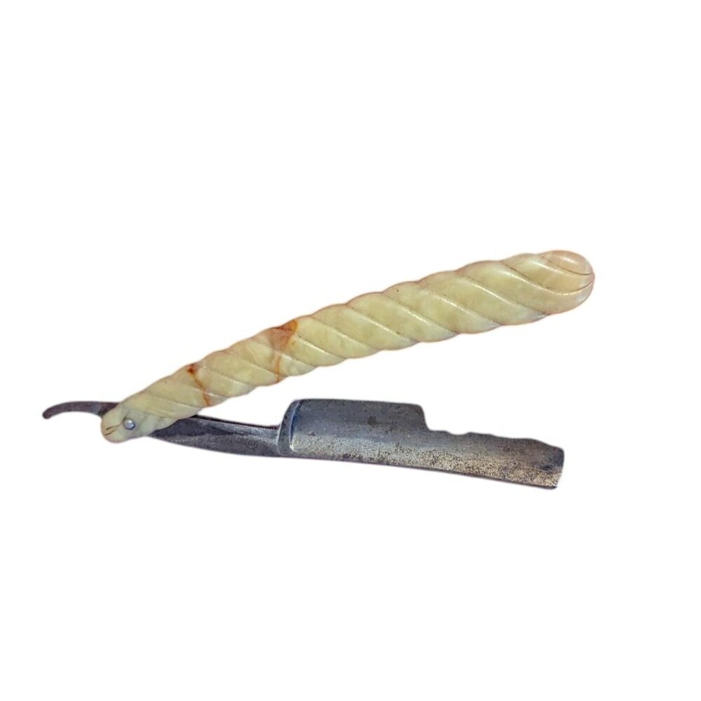 Vintage Bakelite Straight Razor‎ Wave Tortoise Shell Décor Art Deco Barber Shave